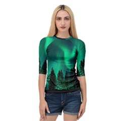 Aurora Northern Lights Phenomenon Atmosphere Sky Quarter Sleeve Raglan Tee