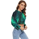 Aurora Northern Lights Celestial Magical Astronomy Women s Lightweight Cropped Hoodie View3