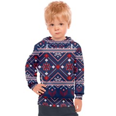 Ukrainian Folk Seamless Pattern Ornament Kids  Hooded Pullover by pakminggu