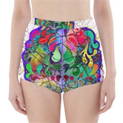 Brain Head Mind Man Silhouette High-waisted Bikini Bottoms