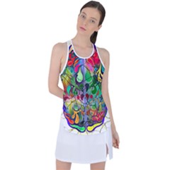 Brain Head Mind Man Silhouette Racer Back Mesh Tank Top by pakminggu