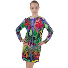 Brain Head Mind Man Silhouette Long Sleeve Hoodie Dress by pakminggu