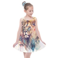 Lion Africa African Art Kids  Summer Dress by pakminggu