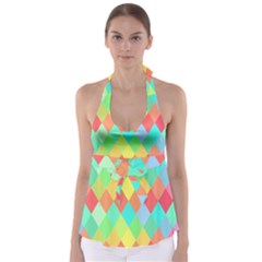 Low Poly Triangles Babydoll Tankini Top by danenraven