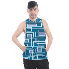 Geometric Rectangle Shape Linear Men s Sleeveless Hoodie by danenraven