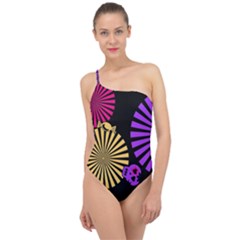 Seamless Halloween Day Of The Dead Classic One Shoulder Swimsuit by danenraven