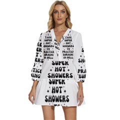 I Take A Super Hot Shower To Practice Burning In Hell V-neck Placket Mini Dress by sidiakram