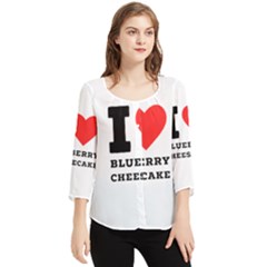 I Love Blueberry Cheesecake  Chiffon Quarter Sleeve Blouse by ilovewhateva