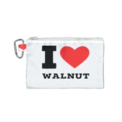 I Love Walnut Canvas Cosmetic Bag (small) by ilovewhateva