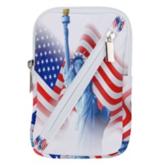 Statue Of Liberty And Usa Flag Art Belt Pouch Bag (small) by danenraven