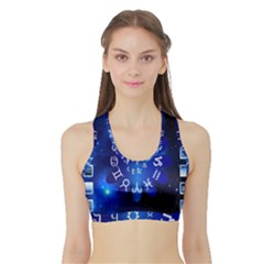 Astrology Horoscopes Constellation Sports Bra With Border by danenraven