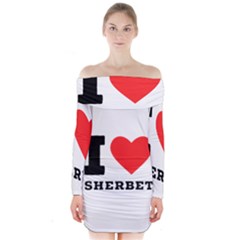 I Love Sherbet Long Sleeve Off Shoulder Dress