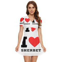 I Love Sherbet V-neck High Waist Chiffon Mini Dress