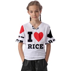 I Love Rice Kids  V-neck Horn Sleeve Blouse by ilovewhateva