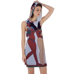 Egypt Fresco Mural Decoration Racer Back Hoodie Dress by Mog4mog4