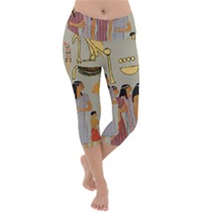 Egyptian Paper Women Child Owl Lightweight Velour Capri Yoga Leggings by Mog4mog4