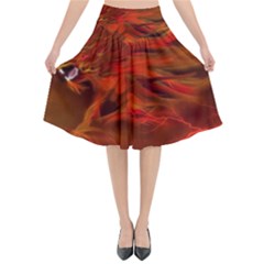 Fire Lion Flames Light Mystical Dangerous Wild Flared Midi Skirt by Mog4mog4