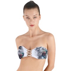 Lion King Head Twist Bandeau Bikini Top