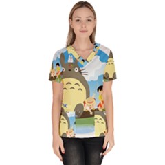 My Neighbor Totoro Totoro Women s V-neck Scrub Top by Mog4mog4