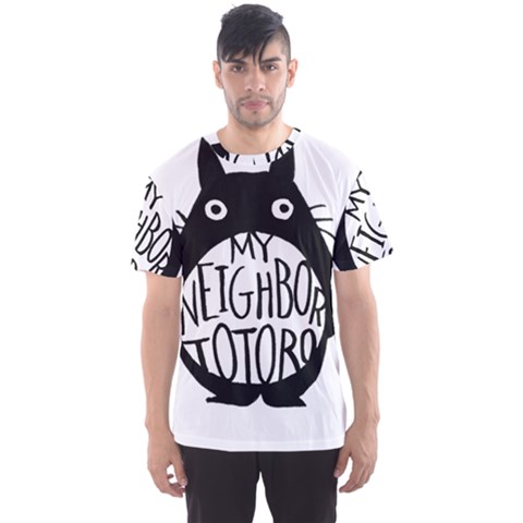 My Neighbor Totoro Black And White Men s Sport Mesh Tee by Mog4mog4