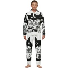 My Neighbor Totoro Black And White Men s Long Sleeve Velvet Pocket Pajamas Set