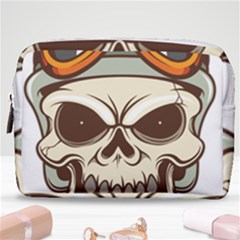 Motorcycle Helmet Skull Clip Art Cranial Skeleton Make Up Pouch (medium) by Mog4mog4