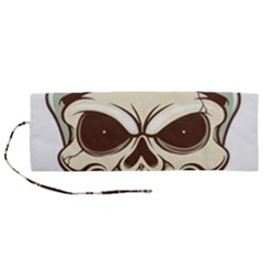 Motorcycle Helmet Skull Clip Art Cranial Skeleton Roll Up Canvas Pencil Holder (m) by Mog4mog4