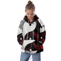 Yin And Yang Chinese Dragon Kids  Oversized Hoodie