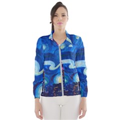 Starry Night In New York Van Gogh Manhattan Chrysler Building And Empire State Building Women s Windbreaker by Mog4mog4