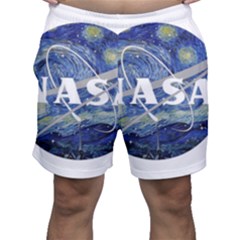 Vincent Van Gogh Starry Night Art Painting Planet Galaxy Men s Shorts by Mog4mog4