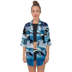 Orca Wave Water Underwater Open Front Chiffon Kimono by Mog4mog4