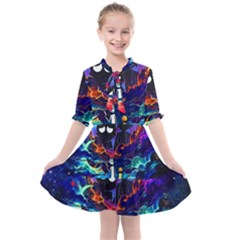 Cartoon Parody In Outer Space Kids  All Frills Chiffon Dress by Mog4mog4