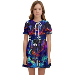 Cartoon Parody In Outer Space Kids  Sweet Collar Dress by Mog4mog4