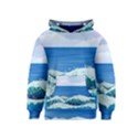 Illustration Landscape Sea Ocean Waves Beach Blue Kids  Pullover Hoodie View1