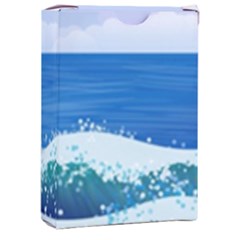 Illustration Landscape Sea Ocean Waves Beach Blue Playing Cards Single Design (rectangle) With Custom Box by Mog4mog4