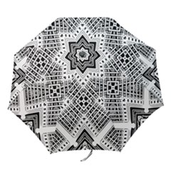 Black And White Modern Texture Seamless Print Fabric Pattern Folding Umbrellas by Bakwanart