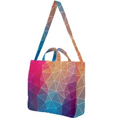 Multicolored Geometric Origami Idea Pattern Square Shoulder Tote Bag