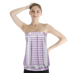 Square Purple Pattern Bead Purple Keffiyeh Purple Geometric Headdress Angle Violet Rectangle Strapless Top by Bakwanart