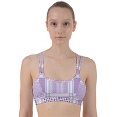 Square Purple Pattern Bead Purple Keffiyeh Purple Geometric Headdress Angle Violet Rectangle Line Them Up Sports Bra by Bakwanart