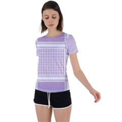 Square Purple Pattern Bead Purple Keffiyeh Purple Geometric Headdress Angle Violet Rectangle Back Circle Cutout Sports Tee by Bakwanart