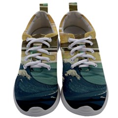 Sea Asia, Waves Japanese Art The Great Wave Off Kanagawa Mens Athletic Shoes by Bakwanart