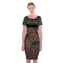 Black And Green Area Rug Neon Genesis Evangelion Computer Communication Classic Short Sleeve Midi Dress by Bakwanart