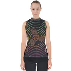 Black And Green Area Rug Neon Genesis Evangelion Computer Communication Mock Neck Shell Top by Bakwanart