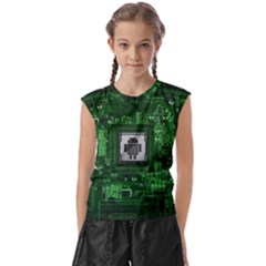 Technology Computer Chip Electronics Industry Circuit Board Kids  Raglan Cap Sleeve Tee by Bakwanart