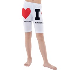 I Love Marshmallow  Kids  Mid Length Swim Shorts by ilovewhateva