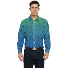 Blue And Green Circuit Board Wallpaper Circuit Board Sketch Men s Long Sleeve  Shirt