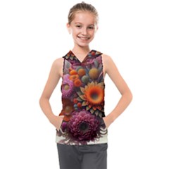 Flowers Flower Blossoms Petals Blooms Kids  Sleeveless Hoodie by 99art