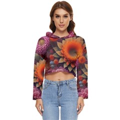 Flowers Flower Blossoms Petals Blooms Women s Lightweight Cropped Hoodie by 99art