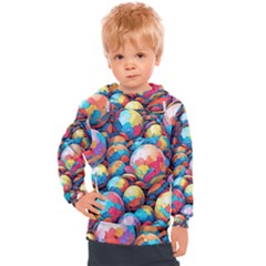 Pattern Seamless Balls Colorful Rainbow Colors Kids  Hooded Pullover by 99art