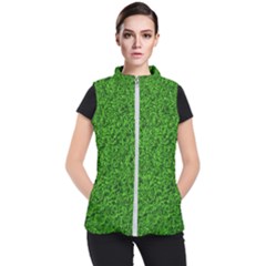 Green Grass Texture Summer Women s Puffer Vest